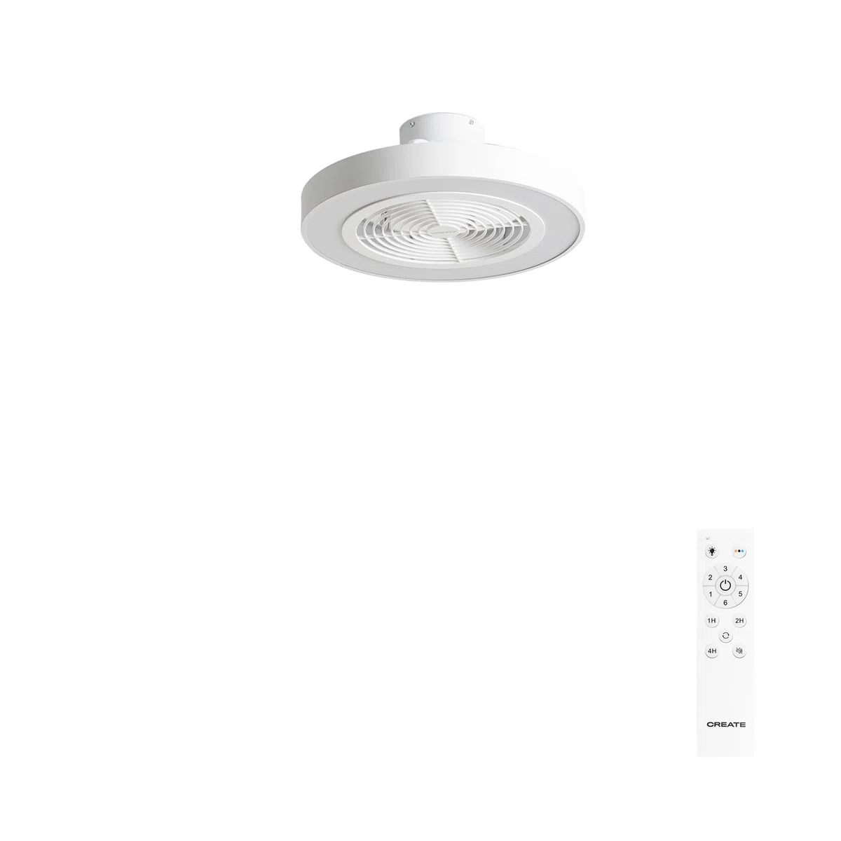 CREATE / WIND CLEAR EASY S/Ventilador de techo con aspas ocultas blanco con mando / 40W, Silencioso, Ø50 cm, luz LED 3 temperaturas, temporizador, función verano-invierno