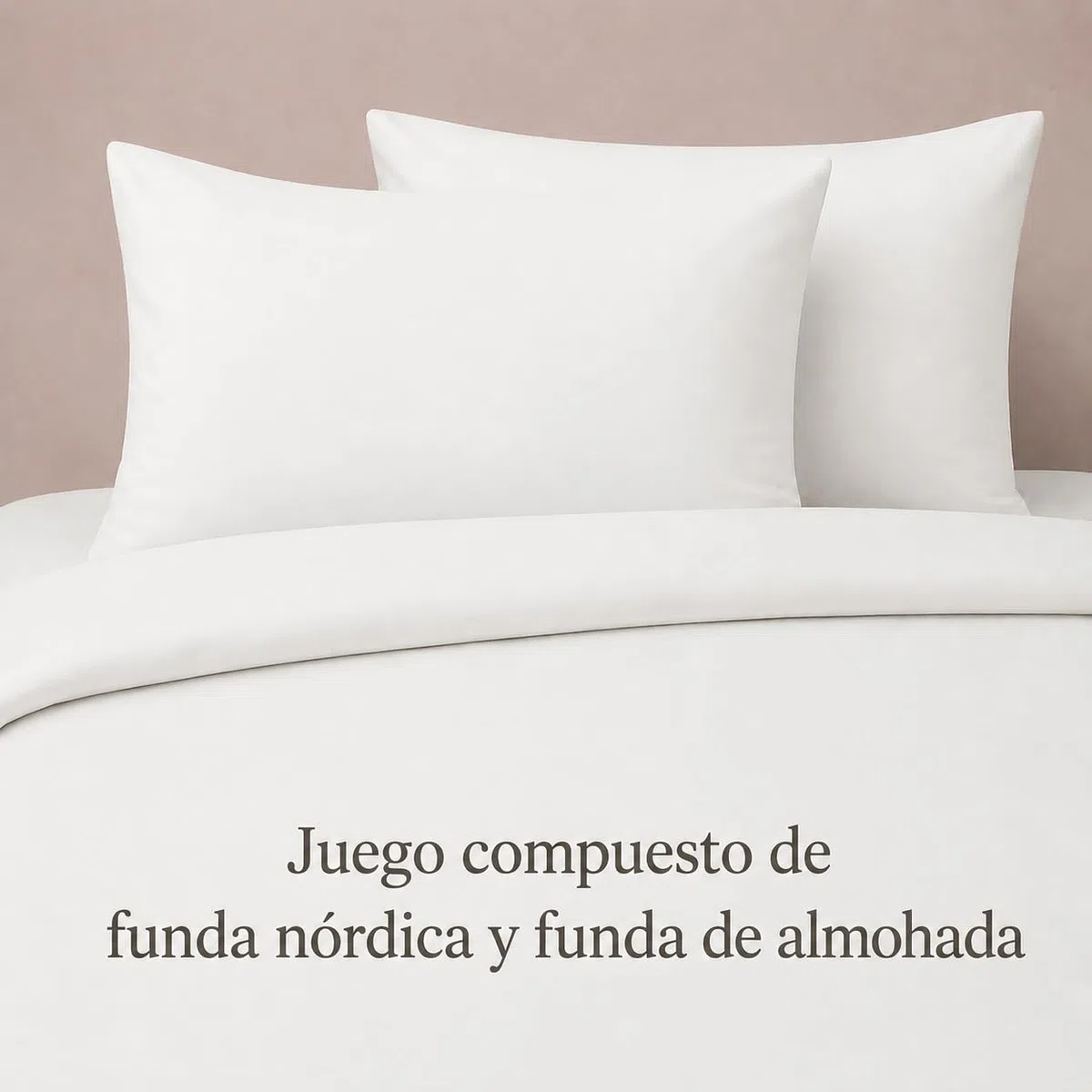 TRAMAS+ Funda Nórdica 100% Algodón, Cama 150, Funda edredón de 220x220cm y 2 Funda de Almohada 90x45cm, Certificado Oeko Tex - Blanco