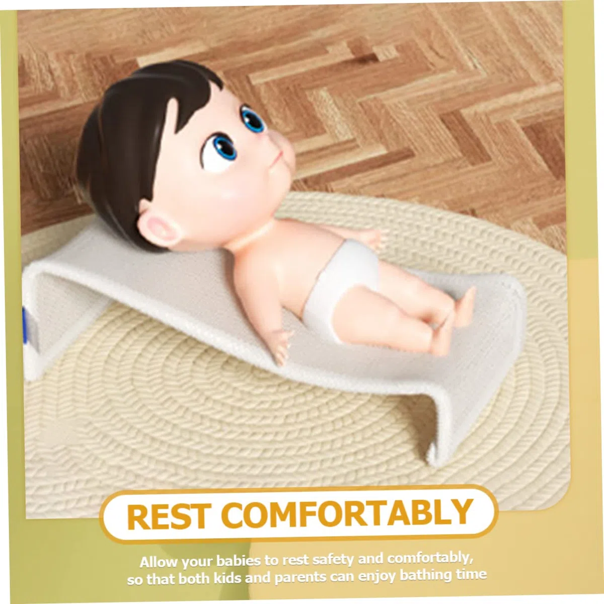 UPKOCH Almohadilla y Asiento de Bañera para Ñiño, Soporte Ergonómico Antideslizante, Material y Transpirable, Color Azul Claro, Adecuado para Baño Seguro y Cómodo, Recién Nacidos