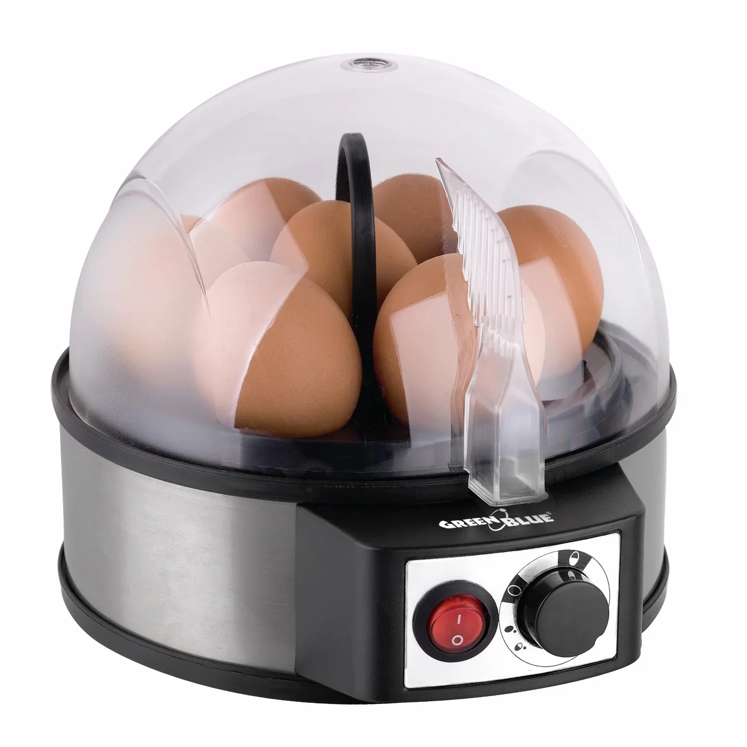 GreenBlue GB573 Cocedor de Huevos Automático, Potencia 400W, hasta 7 Huevos, Vaso Medidor, 220-240V~, 50 Hz