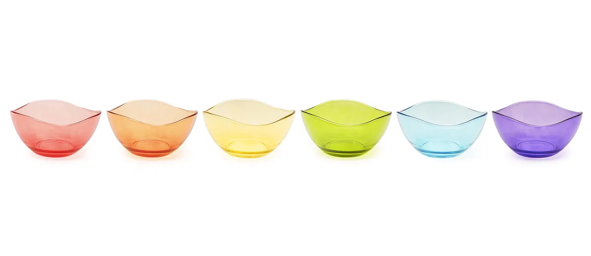 Excelsa Copenhague - Juego de 6 cuencos multicolor, cristal, 31 cl