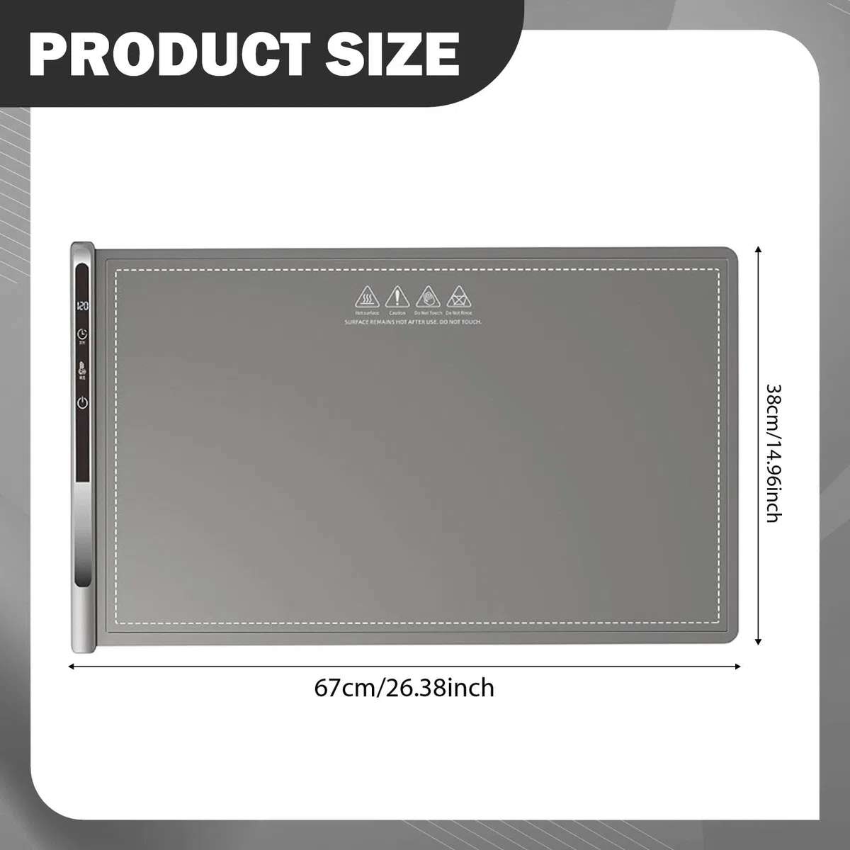 Manta Térmica para Alimentos, Manta Calefactora, Otoño, Temporizador de 8 Horas, Portátil, 300 W, Fiesta, Uso Diario, Reuniones, Placa Calefactora, Gris, Individual