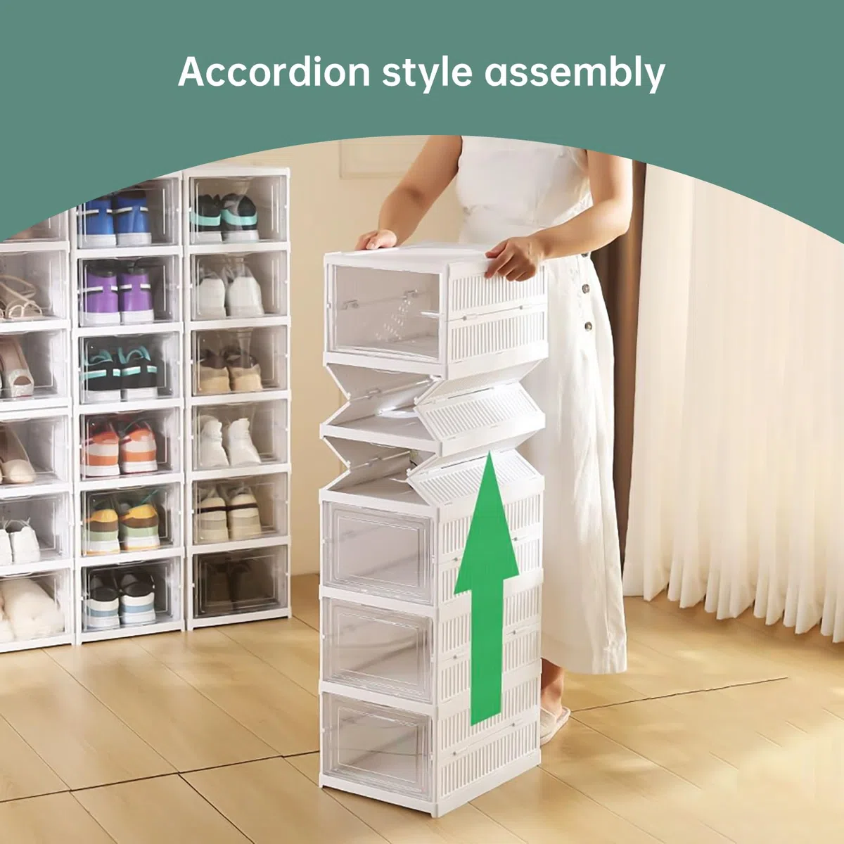 Cajas Zapatos Transparente Foldable 6 Pisos Organizador Almacenamiento Almacenaje Guardar Zapatos Shoe Boxes