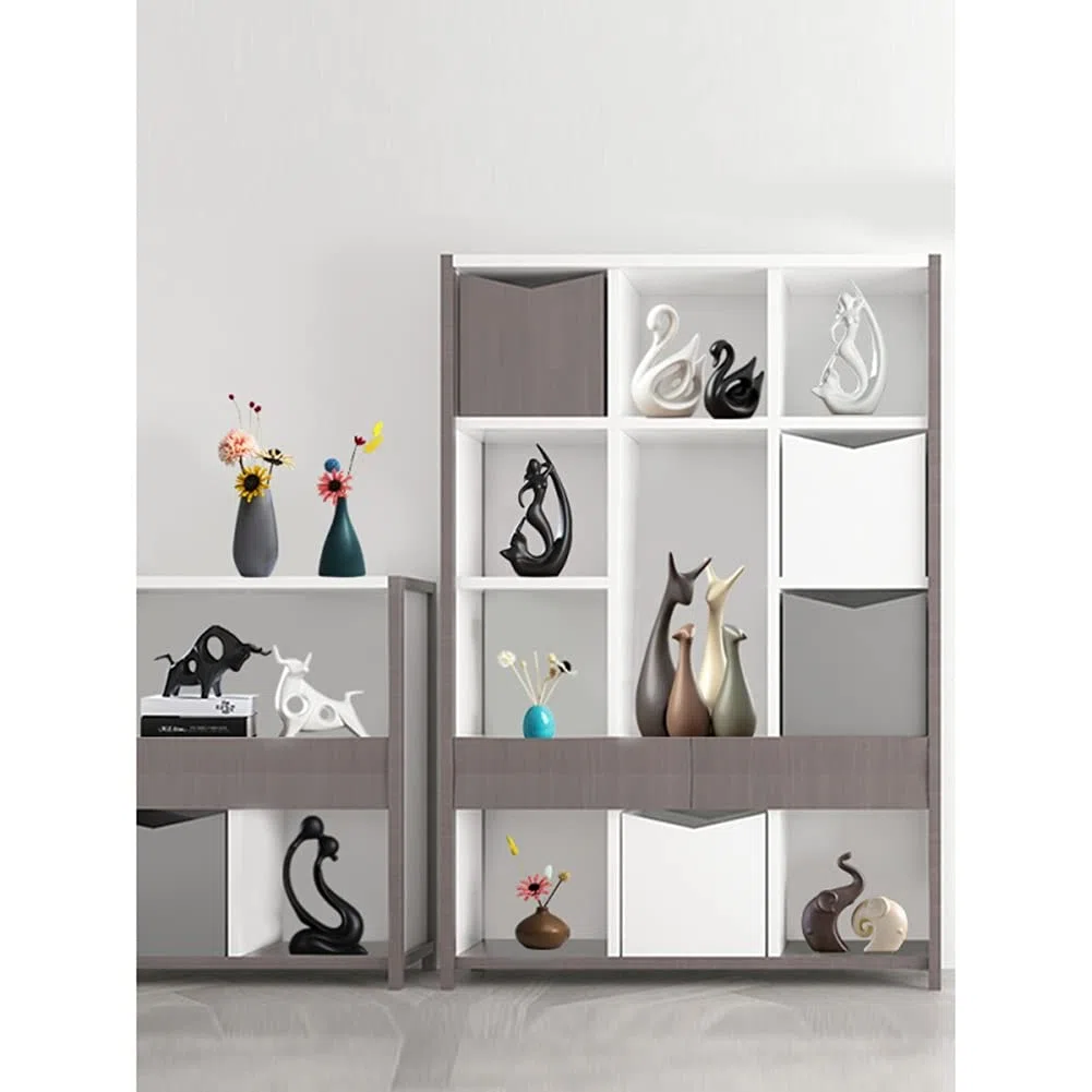Lin's Wood Juego de 4 Figuras de Elefante de cerámica, diseño Moderno, Multicolor.
