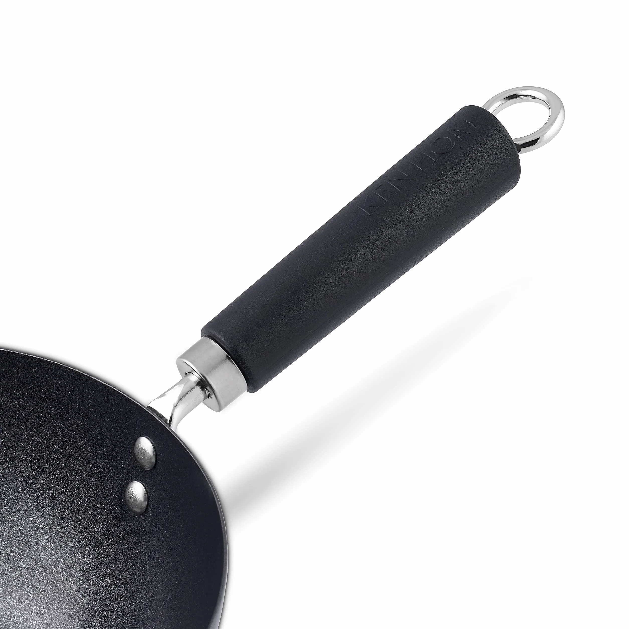 Ken Hom Mini Wok Acero Carbono Antiadherente, 20cm, Excellence, Sartén de Inducción/Compatible con Herramientas Metálicas, Apto Para Lavavajillas, 5 Años de Garantía