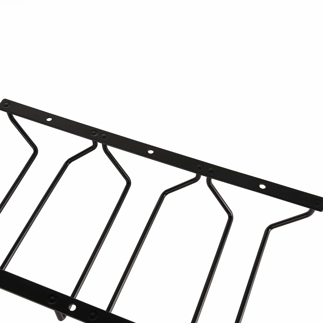 Estante para copas de vino negro de 18 cm, soporte colgante para copas de vino para bar comedor, 3 filas