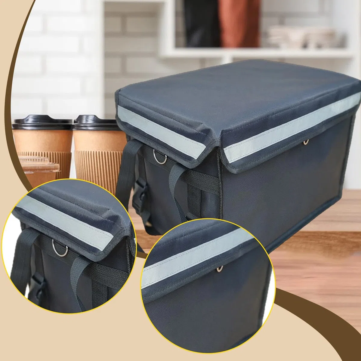 LOVIVER Caja isotérmica para Reparto de Comida de 30 litros, práctica, Impermeable, Mantiene Comida Caliente o fría. Contenedor para Reparto y, con Asa