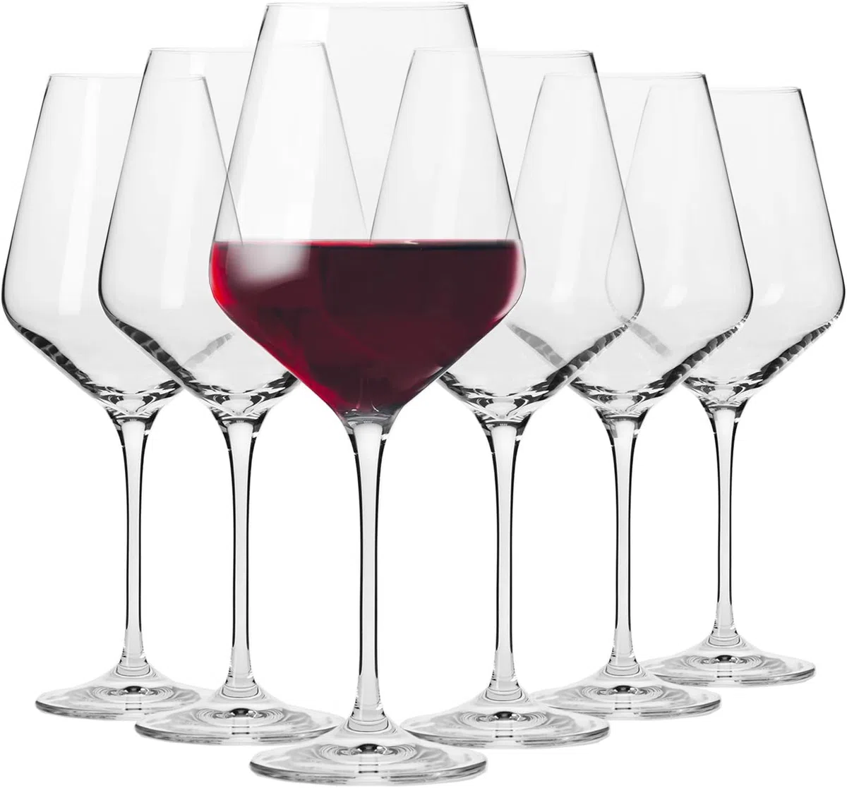 6 Copas de Vino Tinto Elegance | 490 ml | Envio 24h - Perfectas para Uso en Casa, Restaurante y en Fiestas, Ligeras y Resistentes - (49 cl, Transparente)