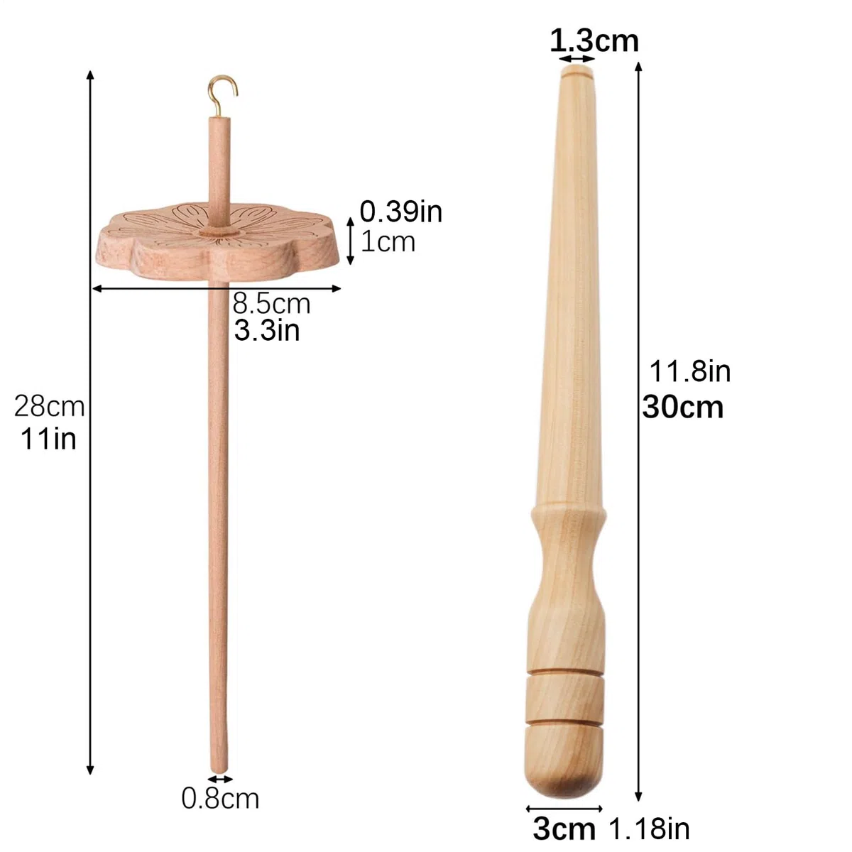 Genérico Huso De Hilar De Madera - Huso Manual Con Volante Para Principiantes - Herramientas Artesanales y Accesorios para Tejer, Coser, Hacer Punto y Ganchillo