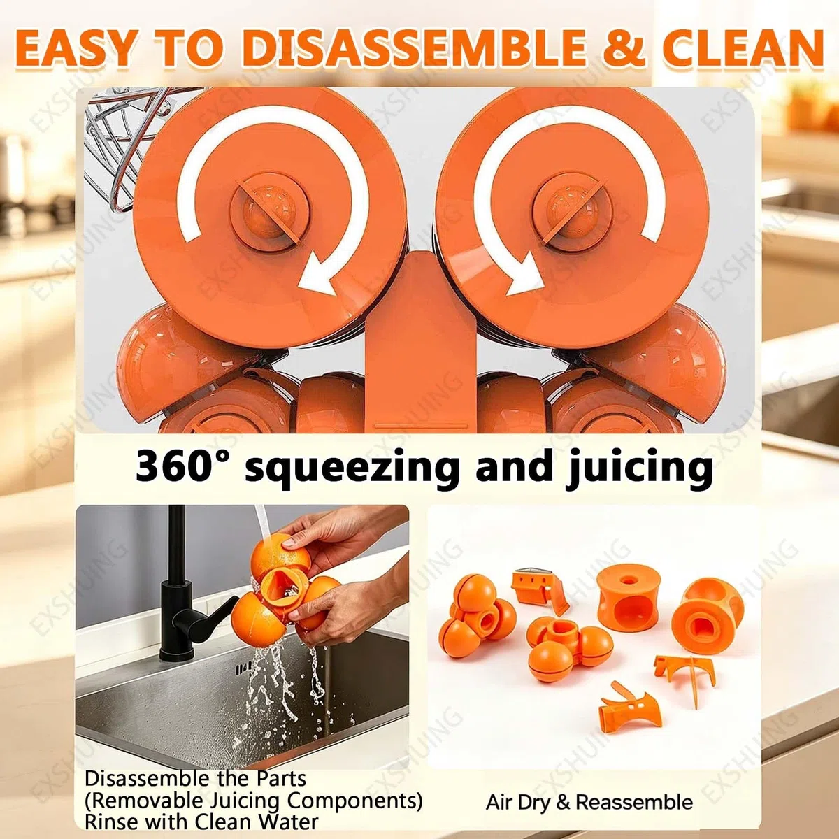 Exprimidor Automático Comercial De Frutas Y Cítricos, Eléctrico, De Acero Inoxidable, Con Un Rendimiento Del 40-50%, Capaz De Extraer 30 Naranjas Por Minuto