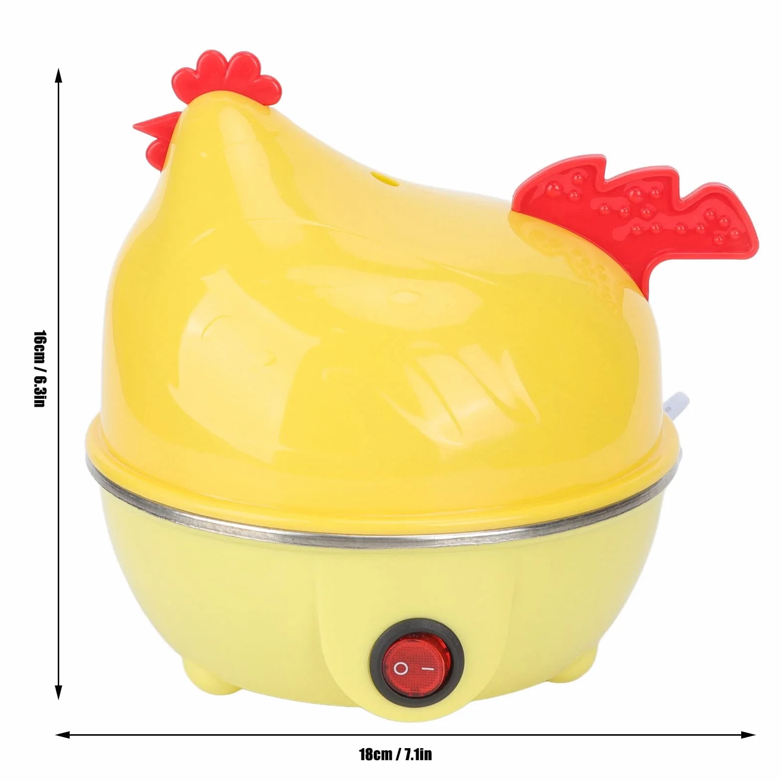 Hervidor de Huevos Eléctrico, Hervidor de Huevos Rápido con Apagado Automático para Huevos Duros, Huevos Escalfados, Huevos Revueltos, Tortillas(Amarillo)