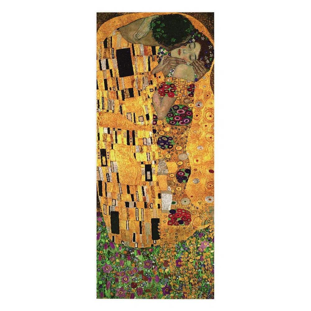 Pegatinas Para Puertas De Madera, Adhesivo de pared Calcomanía para dormitorio Decoración del hogar Impermeable, Actualización de vinilo premium extraíble, Pintura dorada Gustav Klimt El beso