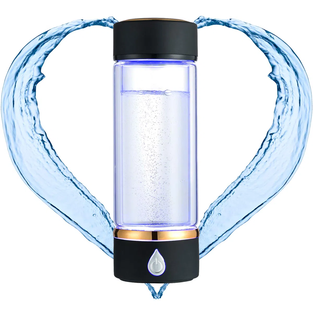N.P Botella de agua de hidrógeno con tecnología PEM y SPE, hasta 1500 ppb, generador de agua de hidrógeno portátil, nueva tecnología ionizador de agua de vidrio