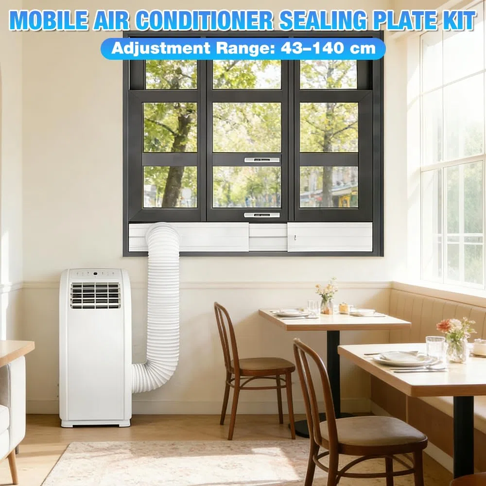 Juego de 6 piezas para calafatear aire acondicionado móvil, 43-140 cm universal kit de ventana climatizador móvil, calafateo ventana