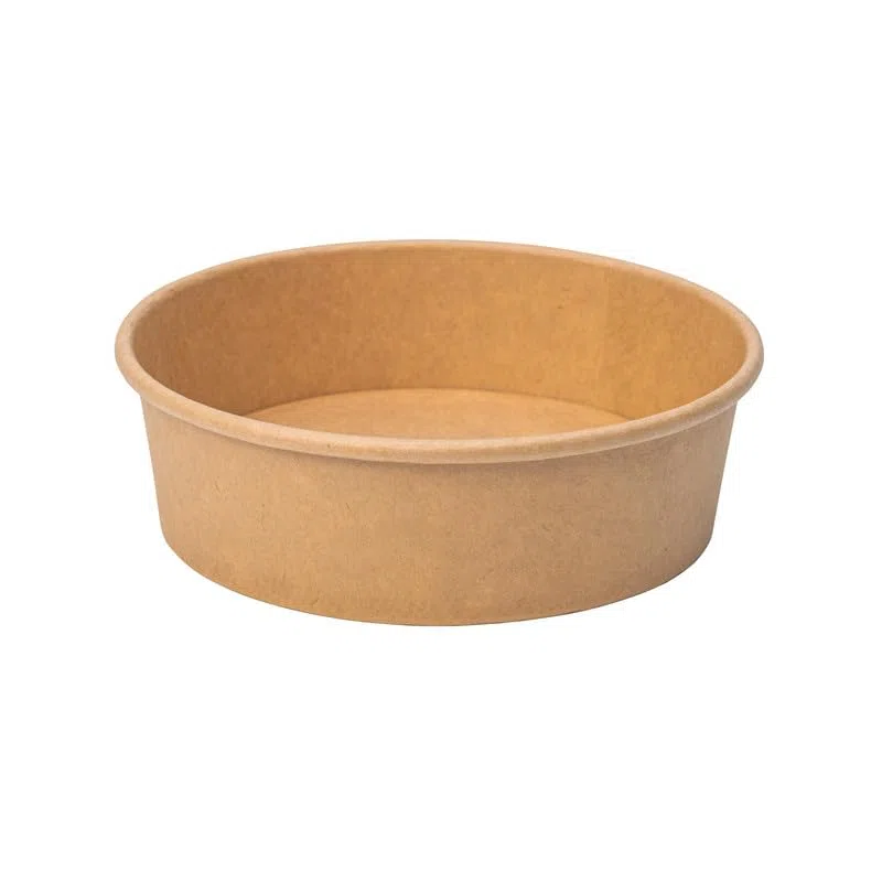 Ensaladeras Redondas de Papel Kraft 50 Unidades 500 ml | Cuencos Desechables de cartón Kraft, Ideales para ensaladas, sopas, Aperitivos y Alimentos para Llevar