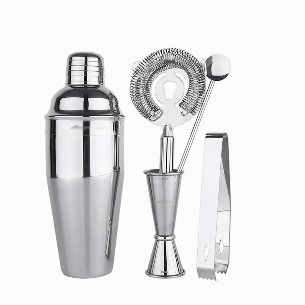 Premium 5 Piezas de Camarero Kit: Cocktail 24 oz Shaker, Jigger, Cuchara, Pinza de Hielo, Strainer de Hielo, Barware Set de Bar