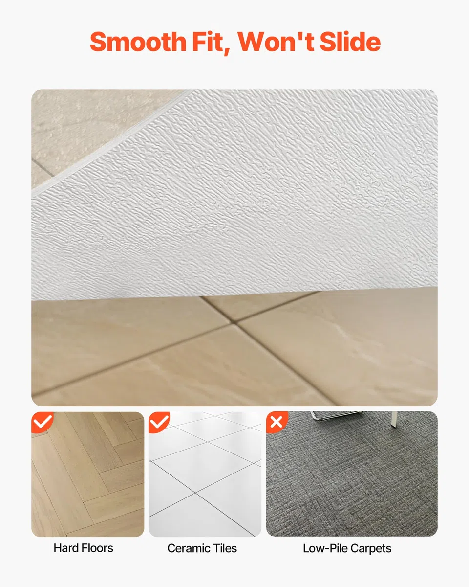 VEVOR Alfombra Protectora para Suelos Duros 1219,2 x 762 mm Rectangular Alfombrillas de PVC para Silla de Oficina Antideslizante Fácil de Limpiar Deslizamiento Suave para Hogar, Oficina, Transparente