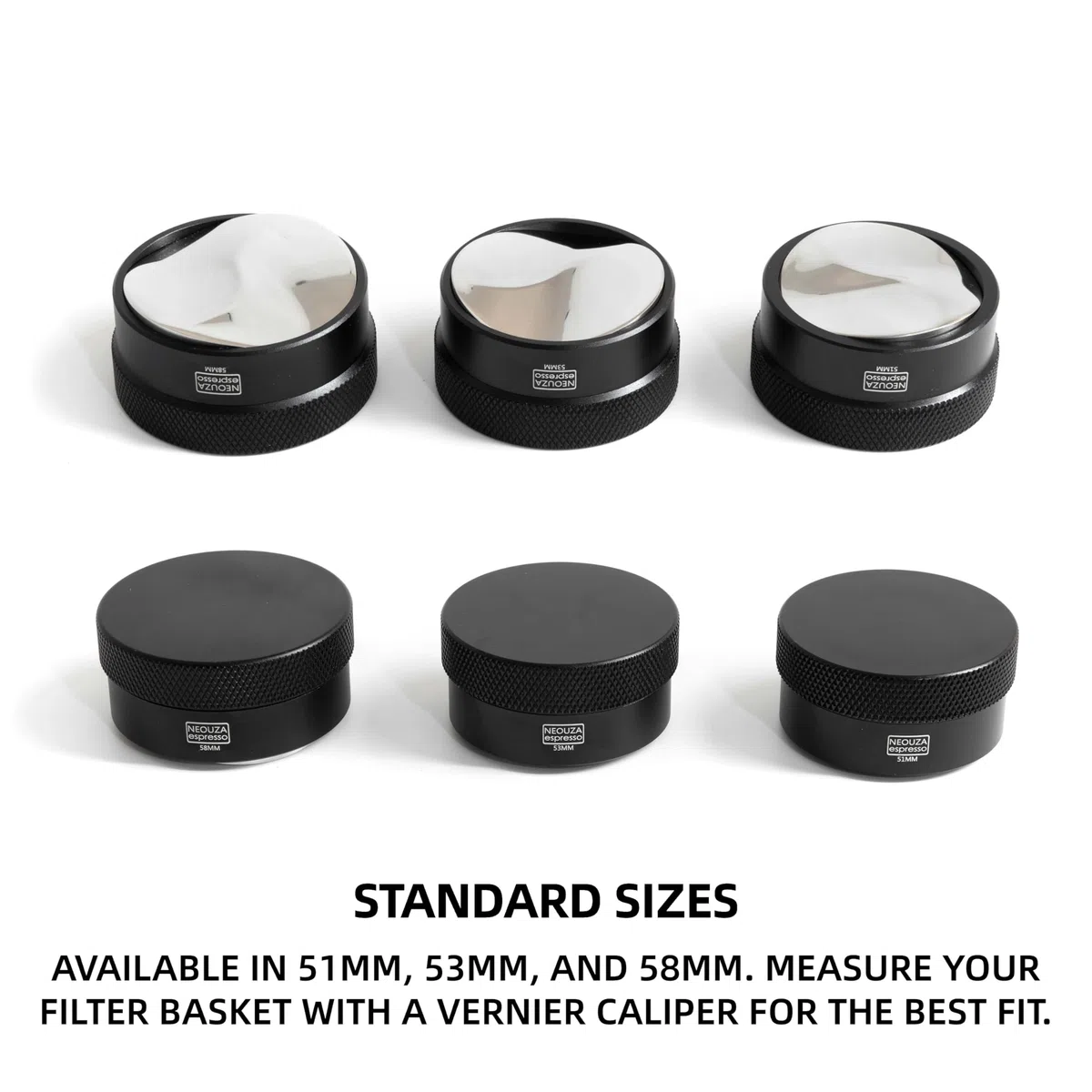 NEOUZA Distribuidor adaptable de gravedad de café para portafiltro espresso, herramienta de distribución por gravedad, distribuidor de nivelación automática, nivelador con base en forma de S (51 mm)