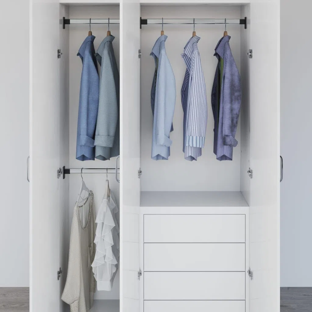 Barras telescópicas para ropa, 2 unidades, de aluminio, 58 – 100 cm, extensibles, estables, ahorran espacio, para armario, baño, pasillo, como perchero organizador