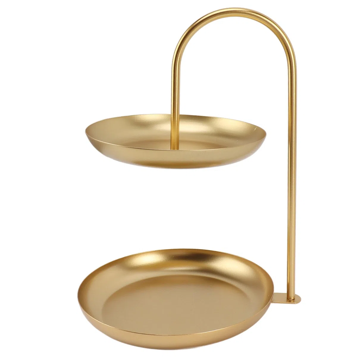 Soporte de Postres, Bandeja de Almacenamiento de Hierro de 2 Niveles para Bocadillos FRUTS COSMETICS, con Diseño de Doble Capa, para la Decoración de Bodas de la Fiesta en el (Oro)