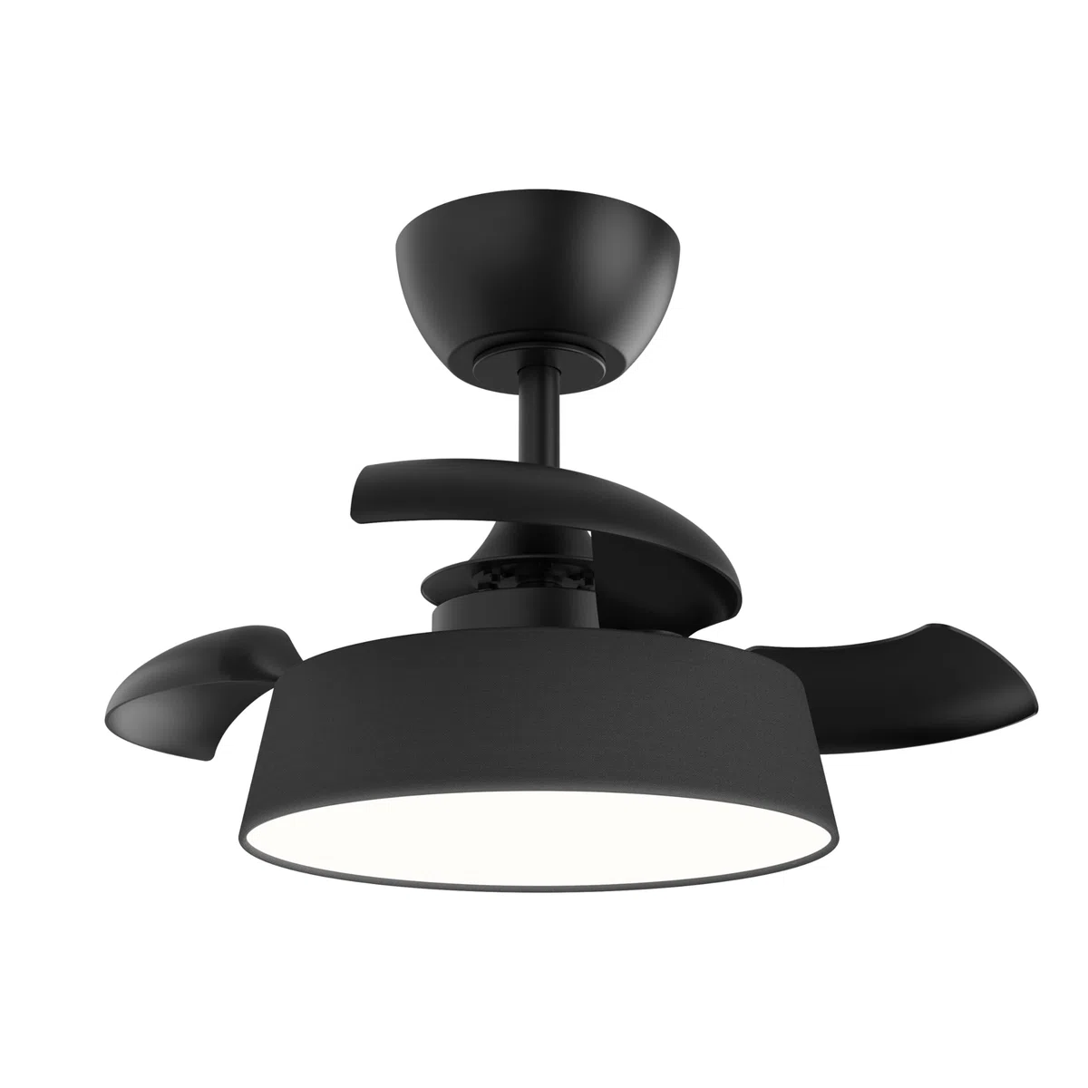 Sulion - Ventilador de Techo con Luz y Palas Retráctiles Wizz Stilo – Motor DC Silencioso, Luz Regulable 3000K–5500K, Función Verano/Invierno, Mando a Distancia – Ø55 cm