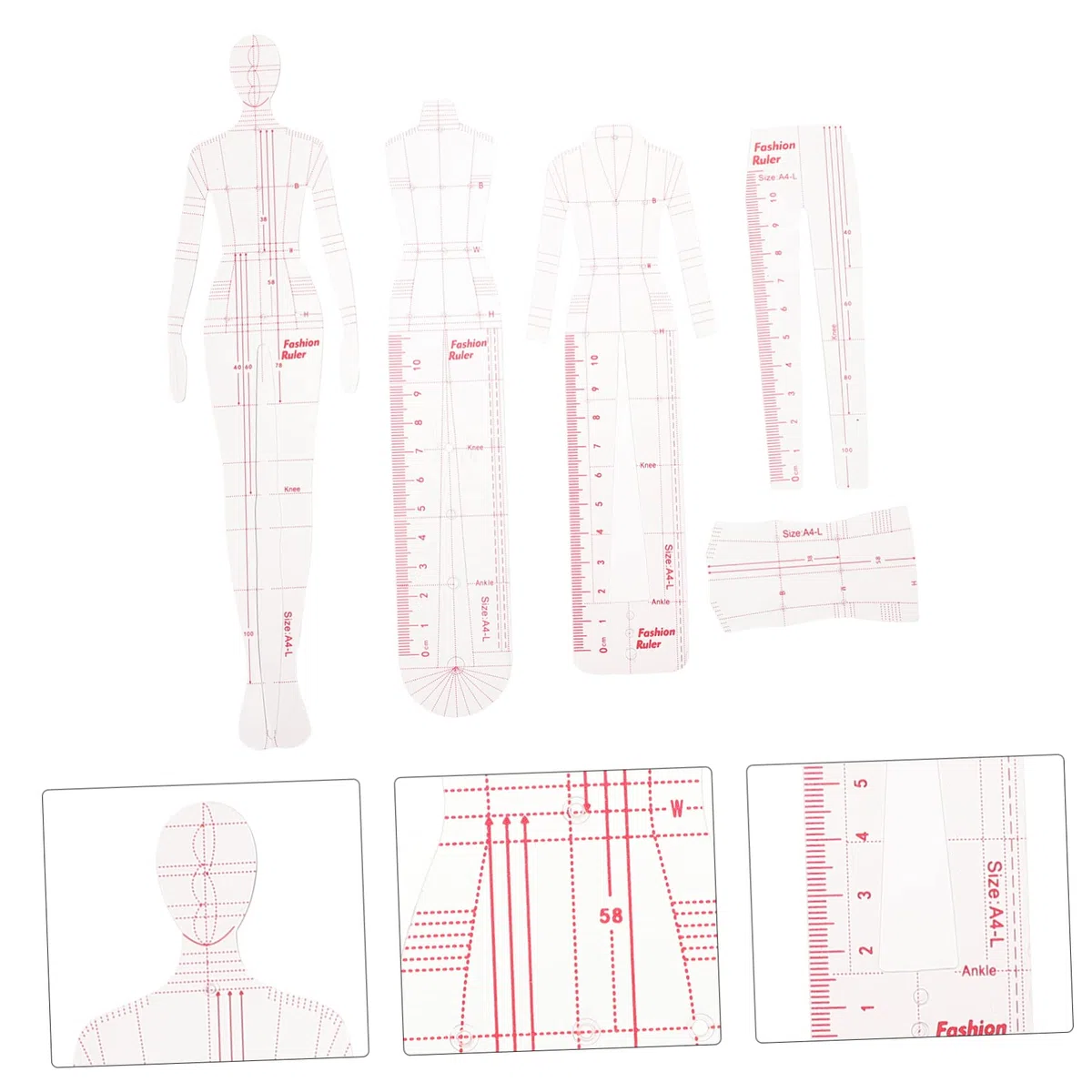 Tofficu 3juegos Plantilla De Dibujo De Moda Para Confección Conjunto De Reglas Curvas Francesas Para Medición De Ropa Herramienta De Diseño Para Principiantes y Profesionales