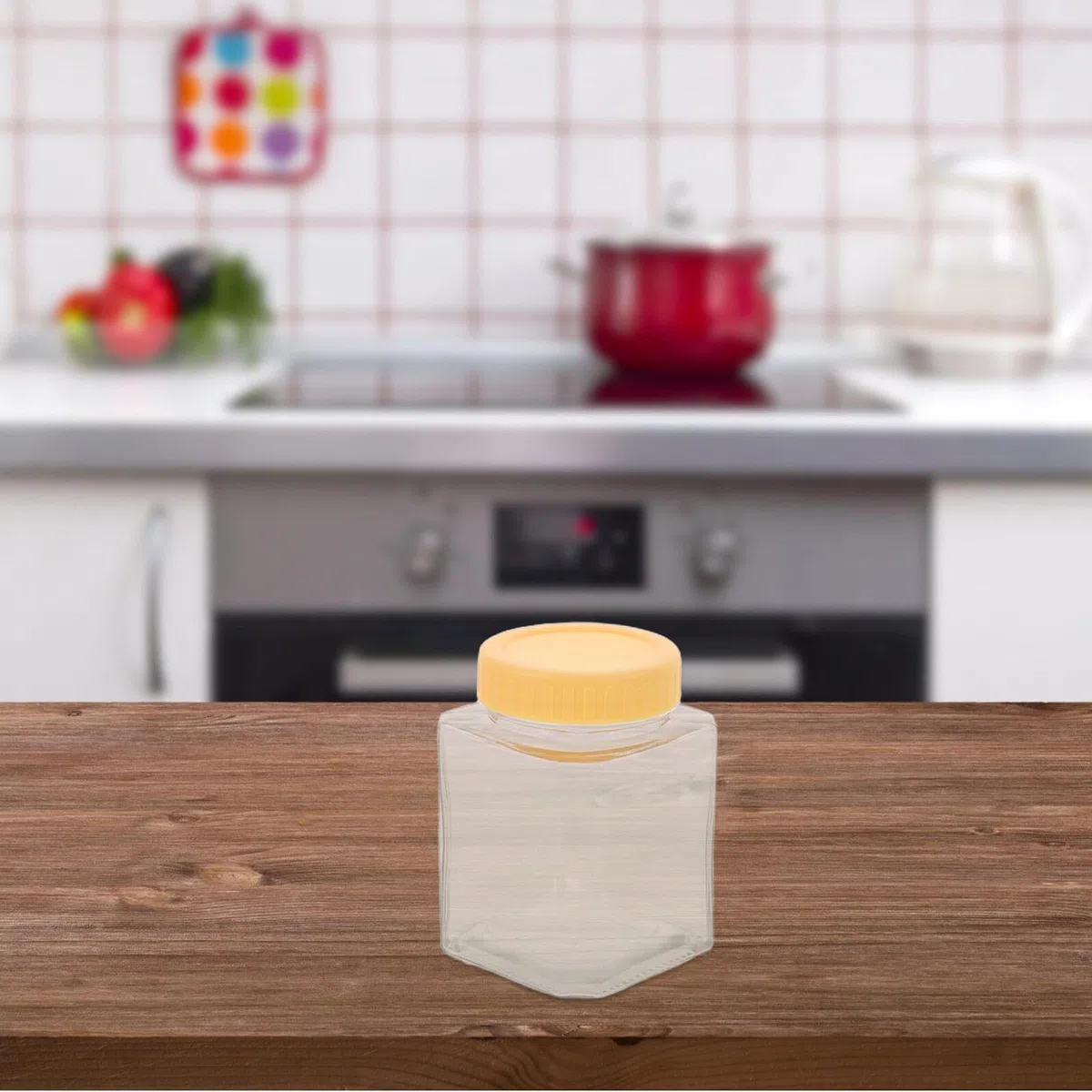 Cabilock 4piezas Contenedor de Almacenamiento Sellado Cuadrado de Vidrio Transparente Recipientes Herméticos para Alimentos para Almacenar Té Harina Azúcar y Dulces la Cocina