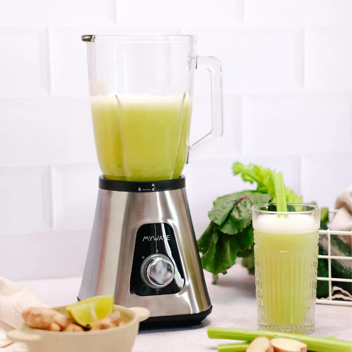 My Wave - Batidora de Vaso - Potencia de 1300W - Capacidad de 1,5L y 2 Velocidades + Pulse- Para Líquidos y Sólidos - Cuchillas de Acero Inoxidable y Vaso Extraíble - Apta para Lavavajillas