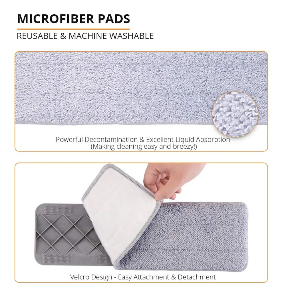 Fregona con pulverizador Manual, Herramientas de Limpieza del hogar, fregona para Lavar el Suelo, fregona limpiadora de Suelos Planos con Almohadillas de Microfibra de Repuesto