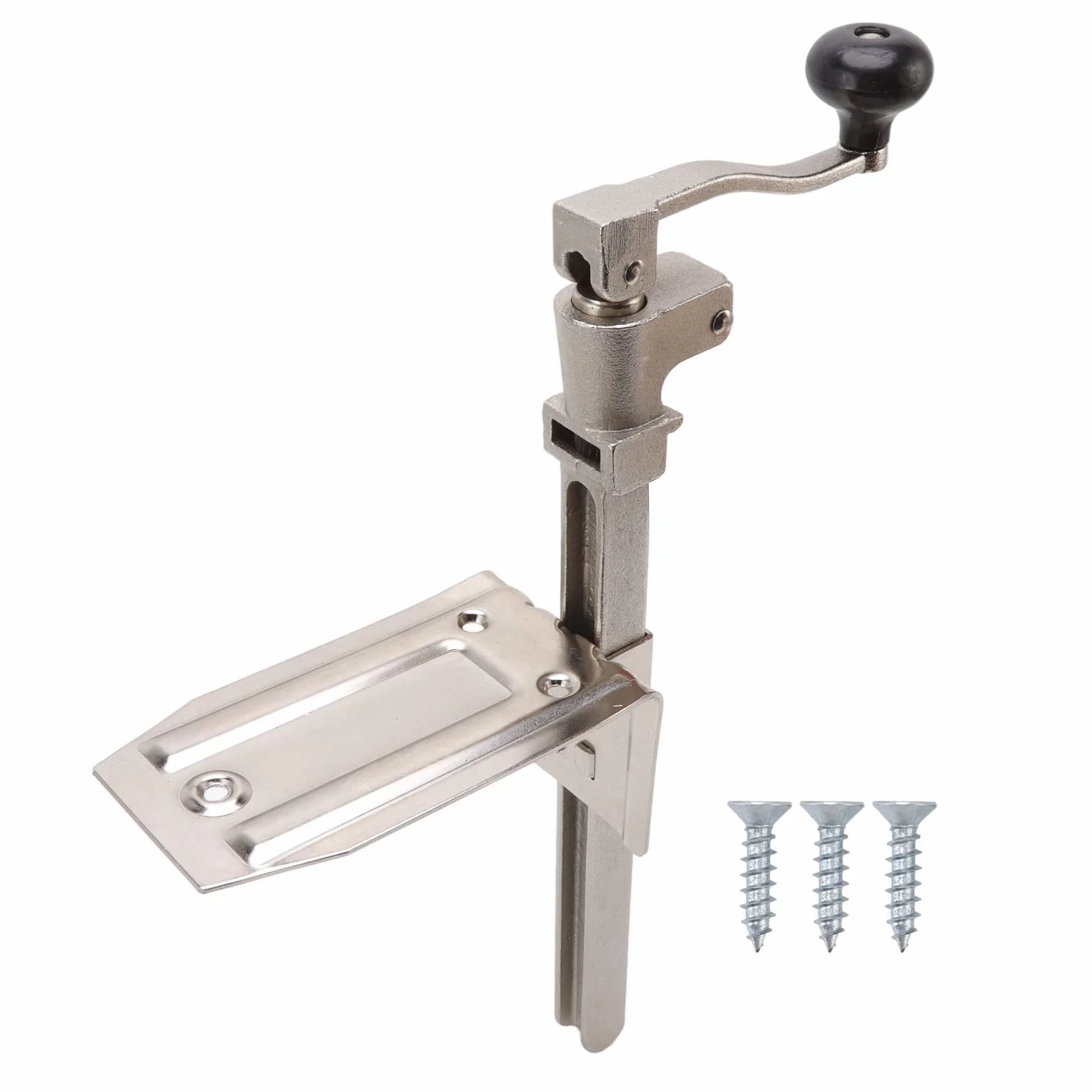 AUNMAS Abridor de Latas de Sobremesa, Abrelatas Manual Resistente con Base de Tornillo para Catering Comercial, Abridor de Latas de Manivela