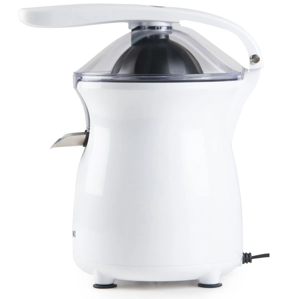 DOMO DO9269J Exprimidor eléctrico con palanca – Good Morning – Con colador de pulpa ajustable – 160 W – Blanco/Negro