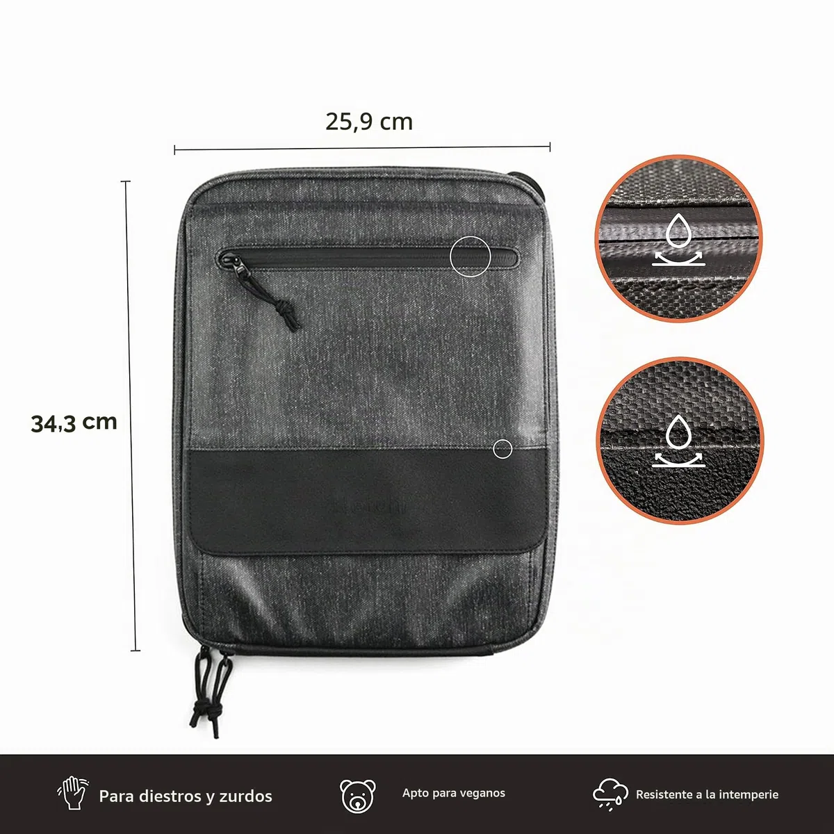 ETCHR Slate Mini Satchel – Bolso de Artista Impermeable - Morral Multifuncional para Suministros de Arte con Componentes para Organización de Herramientas y Placa de Montaje en Trípode