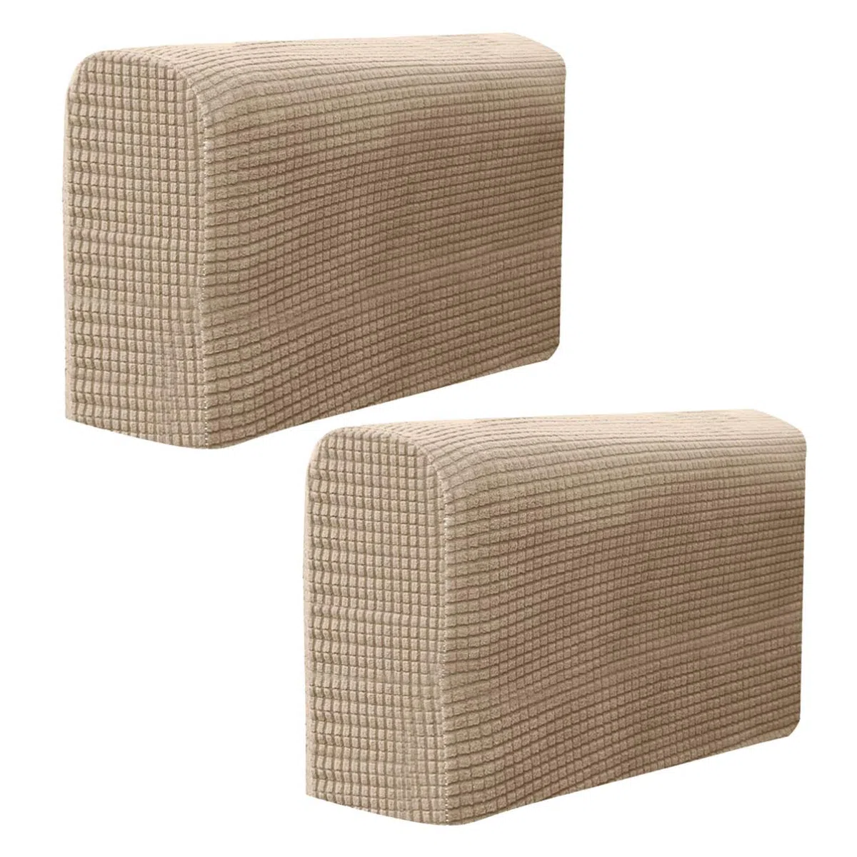 BESPORTBLE Silla de Brazos Sofá Reposabrazos Cubierta Estiramiento Sillón Funda Protectora Elástica Oficina en Casa Reclinable Sofá Loveseat Tela Protectora 2 Piezas (Marrón Claro)