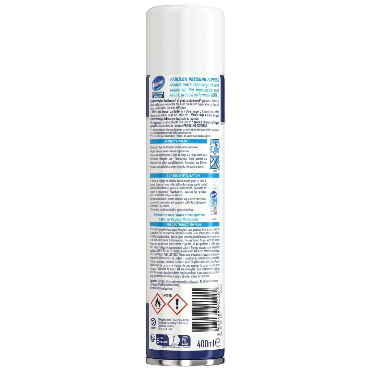 Amidon Spray 4 en 1 - Ayuda de planchado en aerosol Pressing Express fabulon (2 x 400 ml)