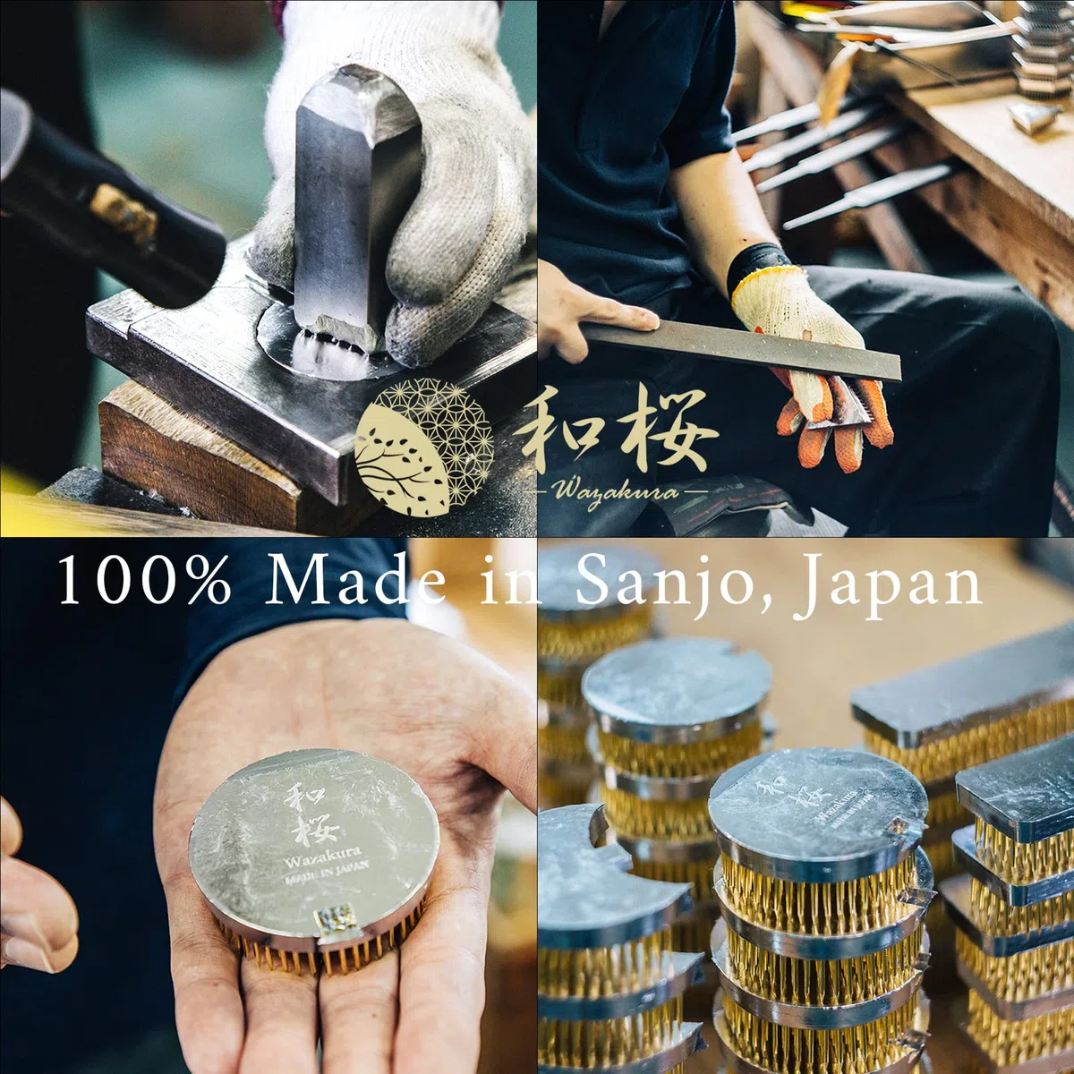 Wazakura Kenzan de Latón Sol y Luna Entrelazado para Ikebana (93x59mm) para Arreglos Florales, Hecho en Japón, Herramienta Japonesa para Ikebana Soporte de Alfileres para Flores - Kenzan Sol y Luna