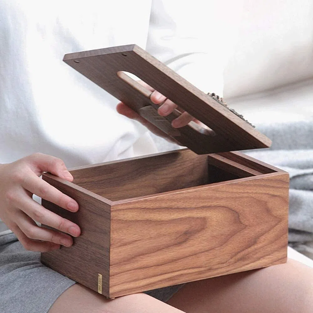 Porta pañuelos de cerámica, dispensador de pañuelos faciales, Porta Mantel Rectangular de Madera de Nogal, Porta pañuelos, Porta servilletas, Caja de Almacenamiento de servilletas