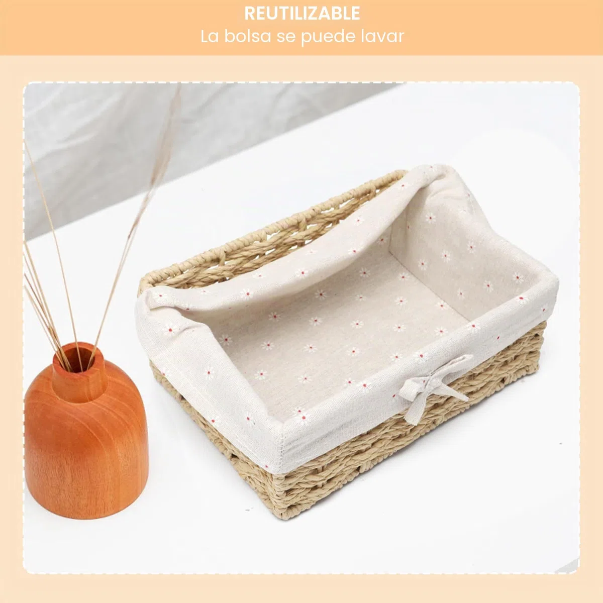 APOMOONS 2 Piezas Cestas para Pan con Forro, 2 Tamaños Cesta Almacenaje Mimbre Fabricadas con Cuerda de Papel, Cesta Mimbre para Pan Pasteles Postres Desayuno, Caqui