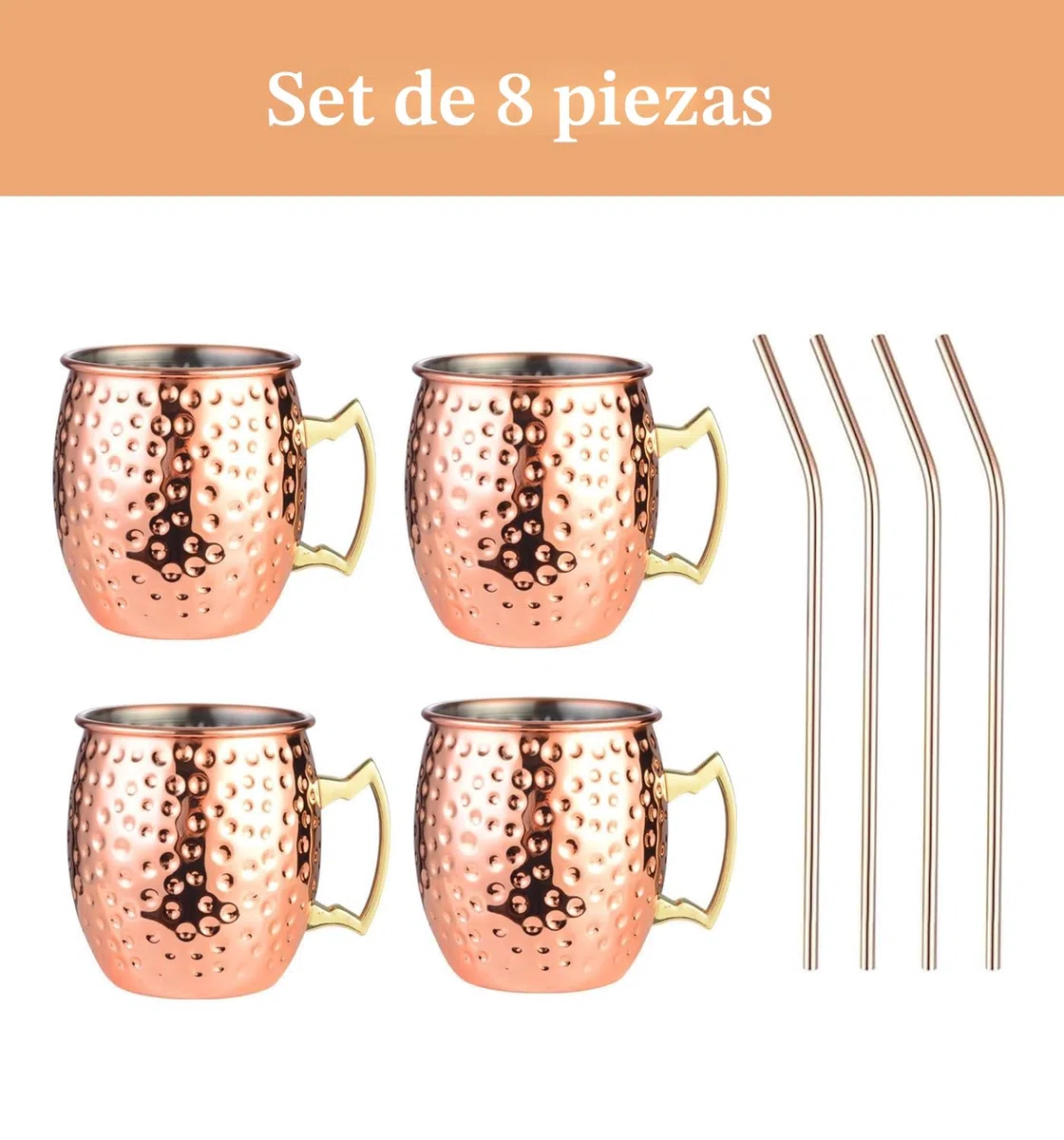 Vaso Moscow Mule Taza Cobre Mug Copa de Cóctel, para Cóctele, Vodka, Bebidas Frías, Hogar, Bar, Fiesta, San Valentín, Día de la Madre y Día del Padre, Cumpleaños, Regalos Caja