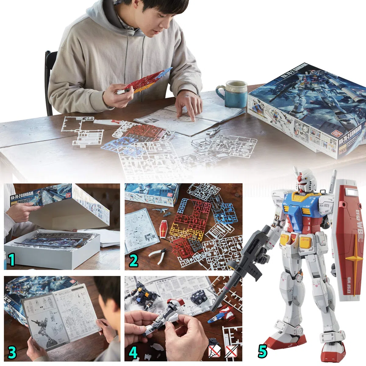 Bandai MBF-P02KAI Gundam Astray Red Frame Figura de Vinillo, 1:1000 Scale