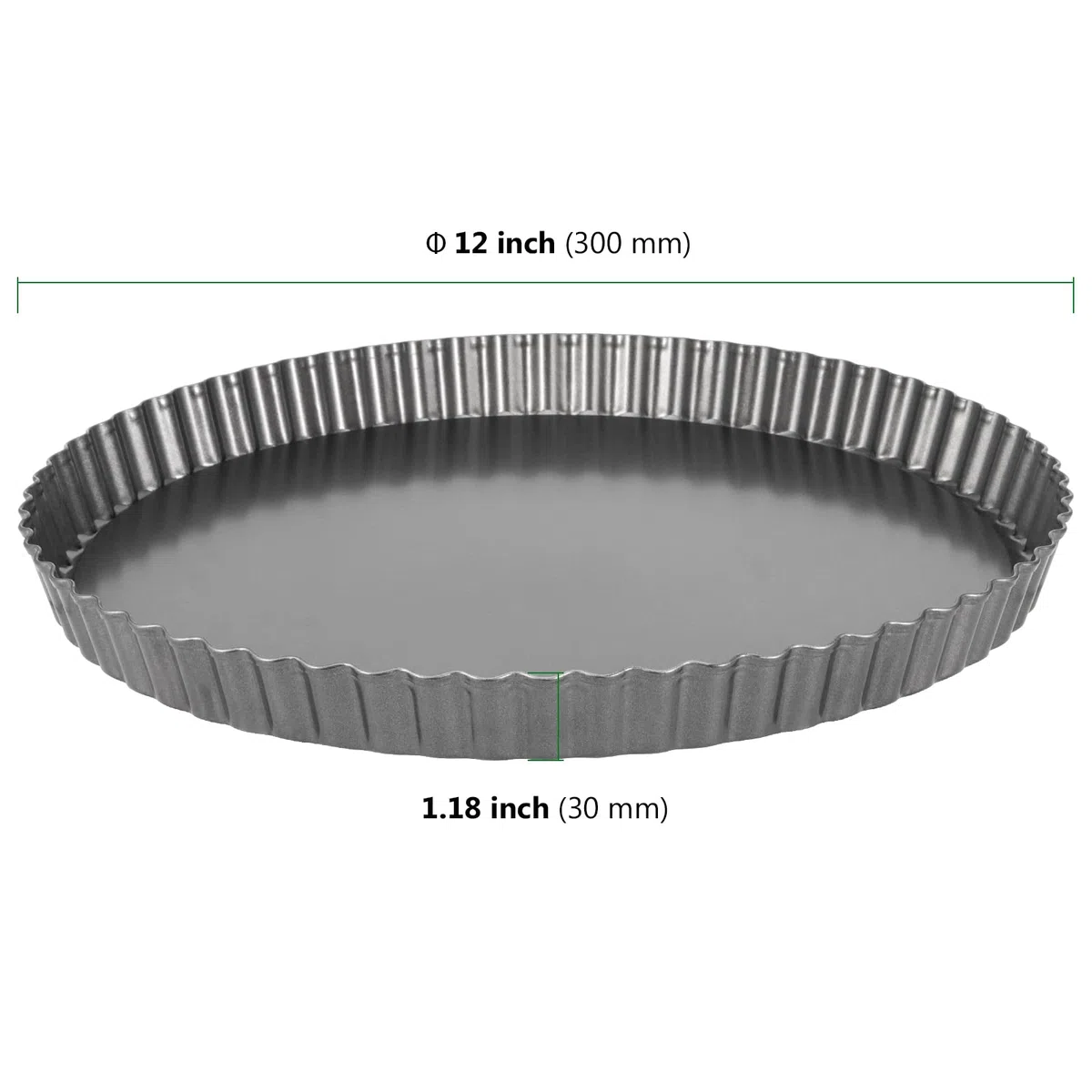HAKZEON - Juego de 3 Moldes de Tarta de Quiche, 10 Pulgadas Pan Molde Redondas, con Antiadherente Base Desmontable para Crear Pasteles y Tartas de Frutas