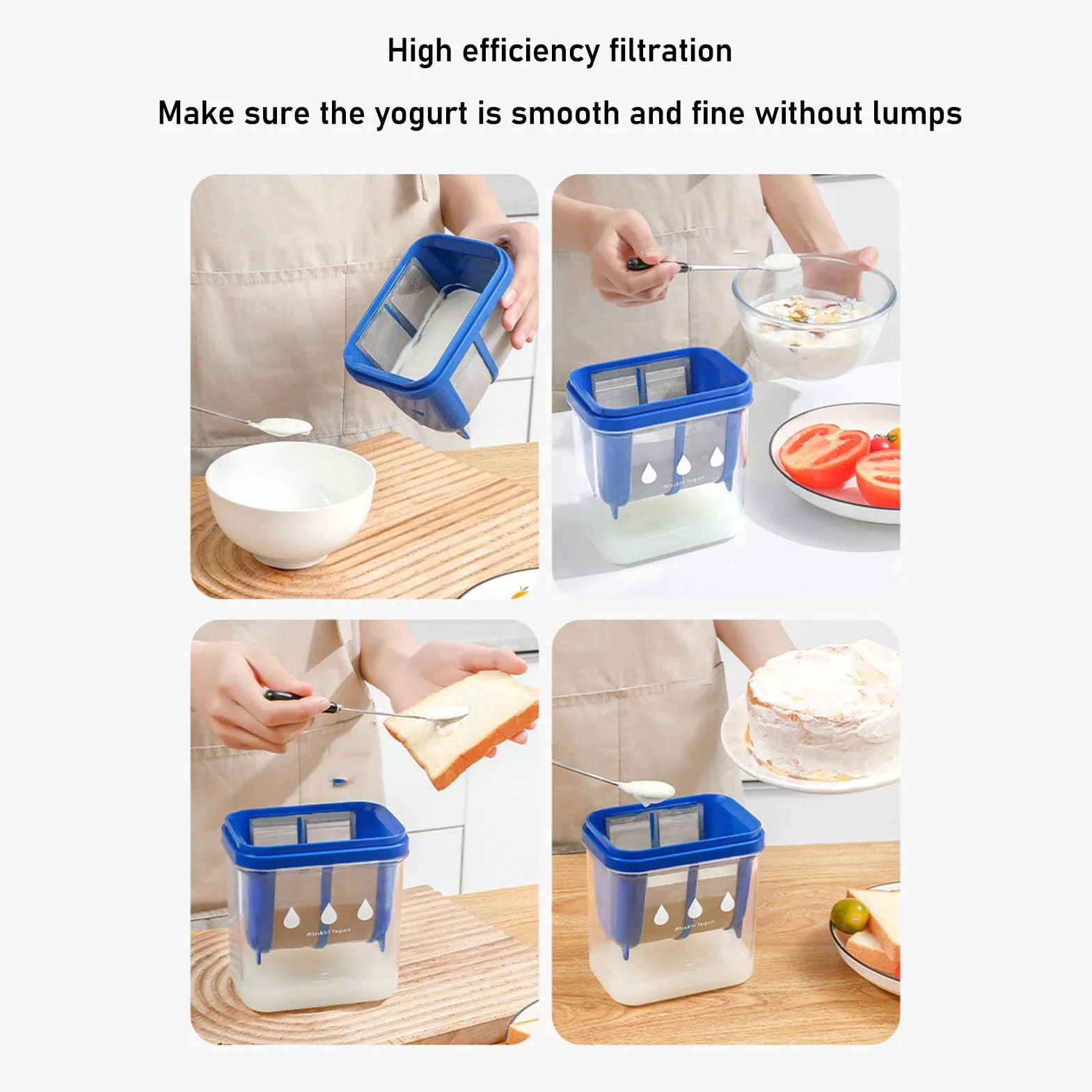 Colador de Yogur, Fabricante de Yogur Griego, Acero Inoxidable Gran Capacidad Separador de Humedad de Yogur Separador de Suero de Colador Filtro de Yogur para Leche de Soja