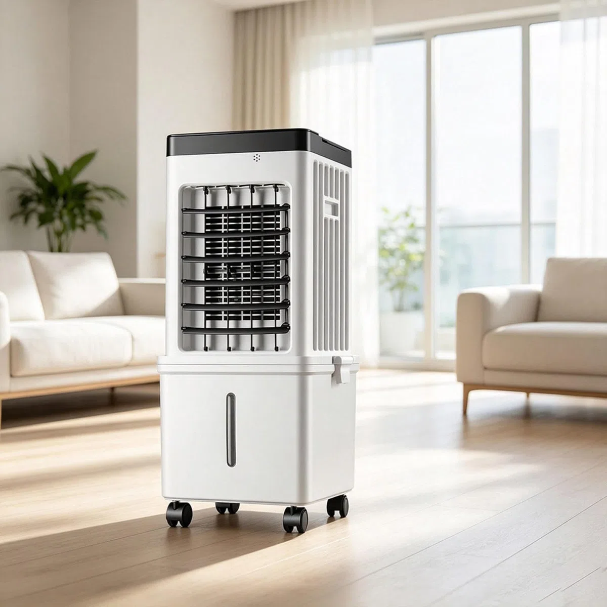 Aire Acondicionado Portatil Sin Tubo Con HumidificacióN 36–45 DB DepóSito De Agua ExtraíBle De MáS De 10 L Enfriador De Aire Con Temporizador De 8 Horas Espacios De Vida Y De Trabajo
