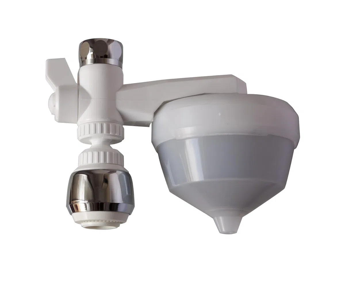 Siroflex 2650/1S Classic UNI 3-A Purificador de agua doméstico con atomizador-aireador con rótula Sirius|Purificador-Filtro de agua para el grifo de la cocina|Eliminación de cloro