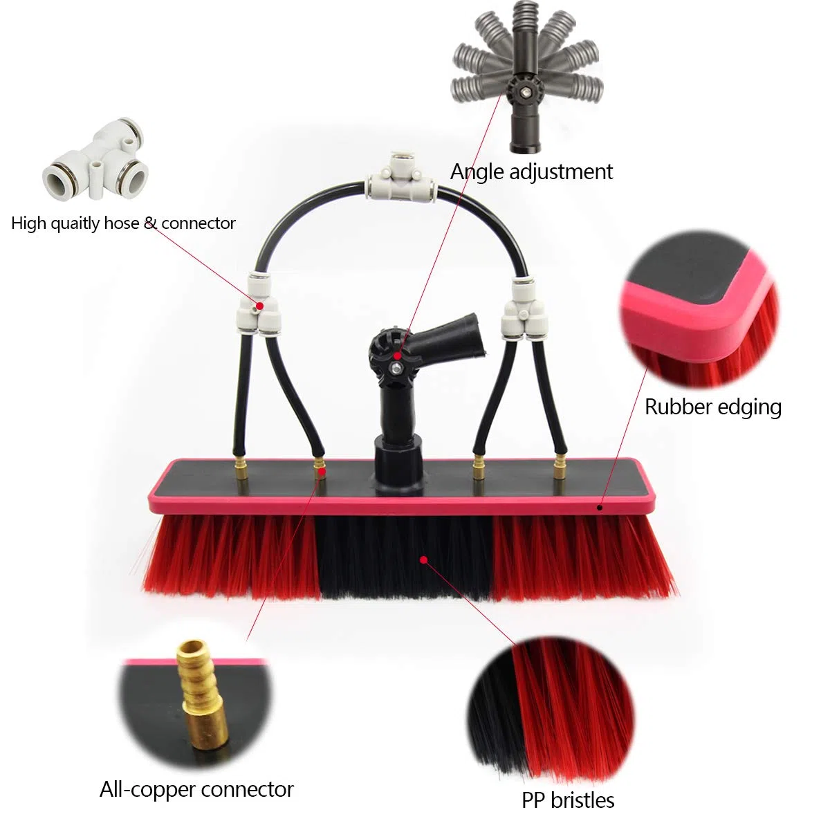 Kit de poste de limpieza de ventanas de 3,6 m y 9,1 m, cepillo extensible para limpiar ventanas eficiente, ideal para alto alcance y uso en exteriores