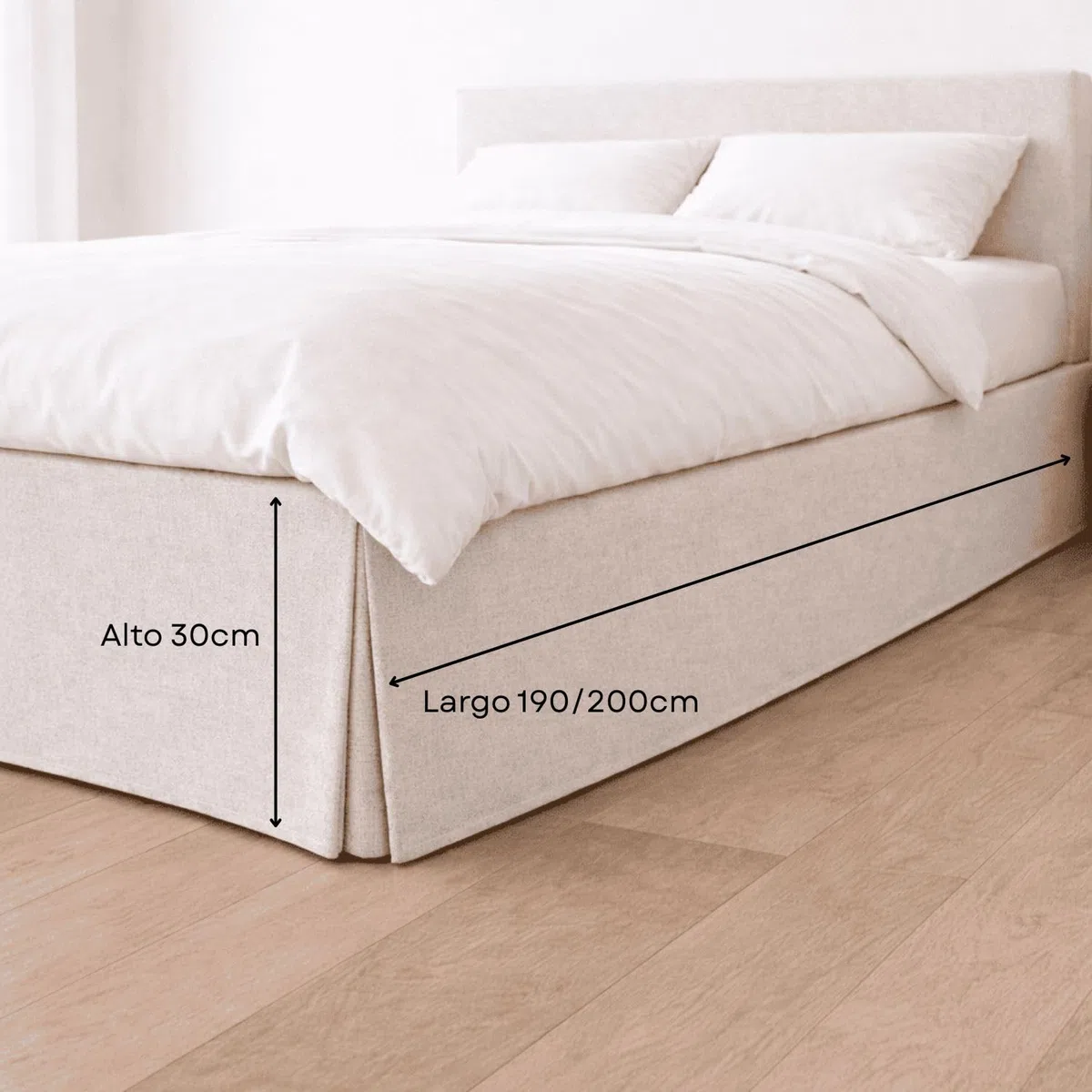 Donegal Collections Cubre Canapé Cama 150x190/200 cm Piedra Late - Funda Somier Cubre Canapé Ajustable - Faldon Cama Transpirable y Antideslizante 50% Algodón 100% Fabricado en España