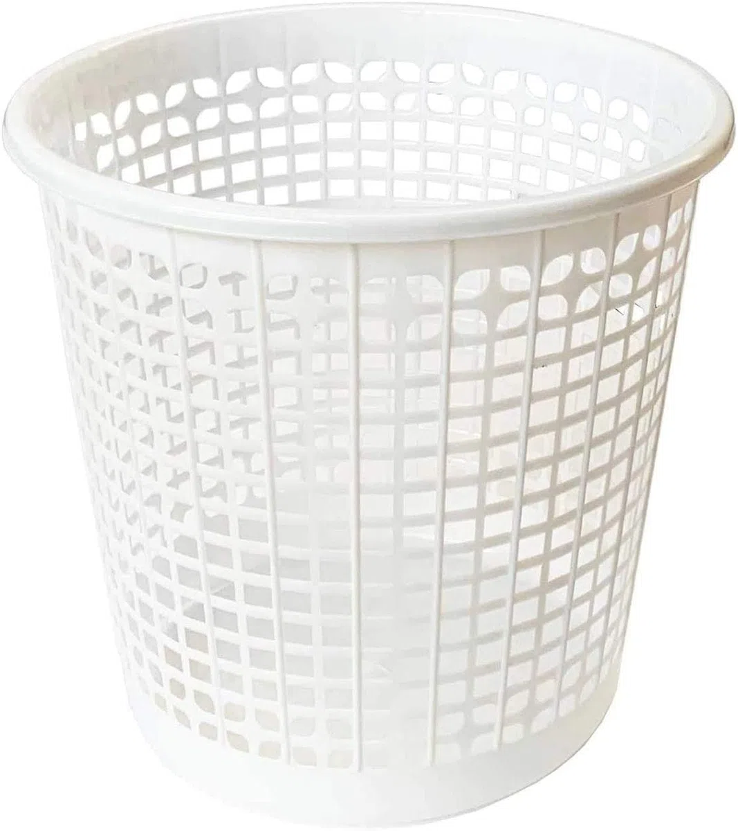 Pack 12 Papeleras de Estilo Rejilla en Plástico Blanco, Cubo de Basura para Oficina, Reciclaje,Cesto Basura Cubo Reciclaje, cesto Basura , Contenedor, Limpieza de Oficina