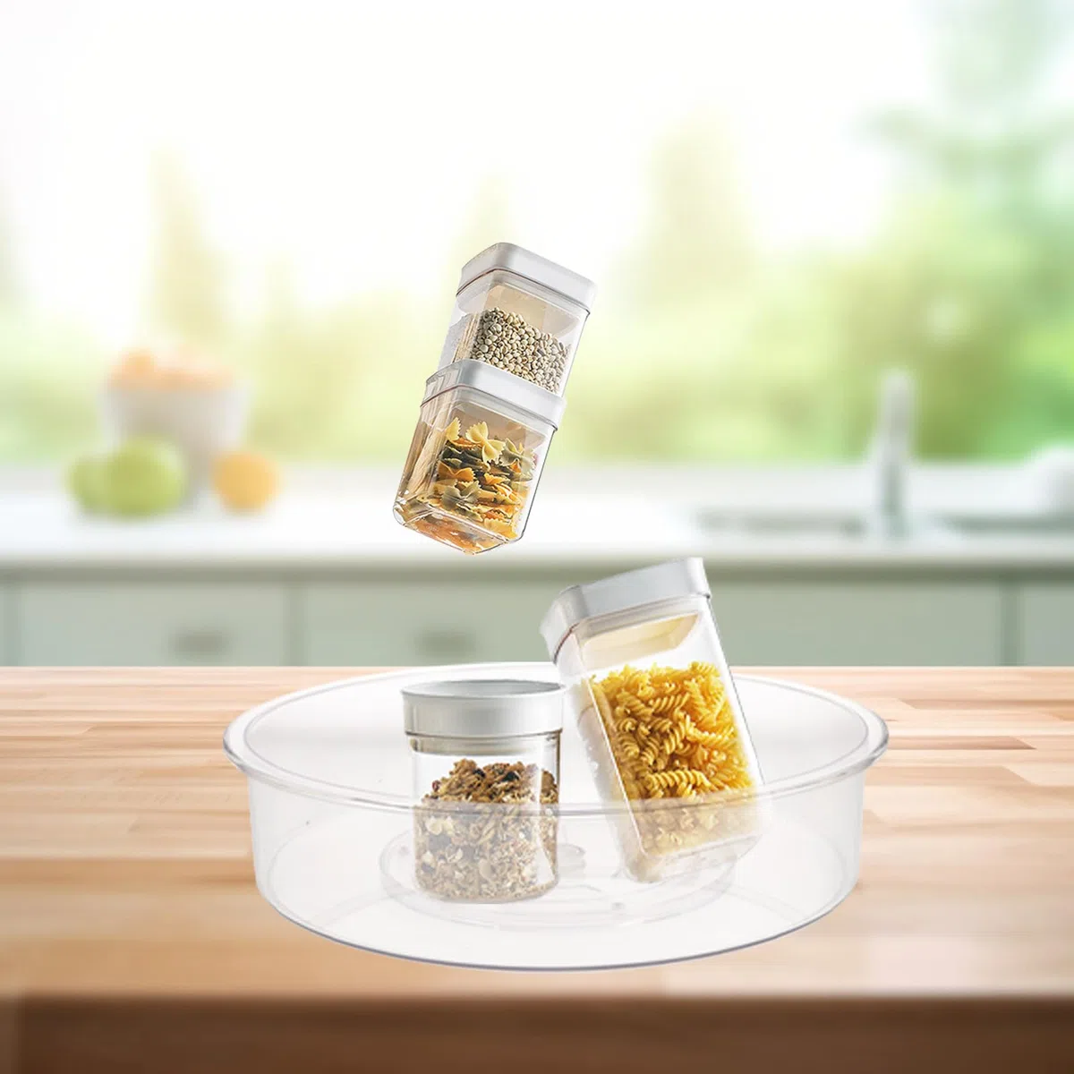 Vassoio Gile para especias y condimentos de plástico que ahorra espacio, ideal para botellas de cocina, perfecto para el hogar y restaurantes