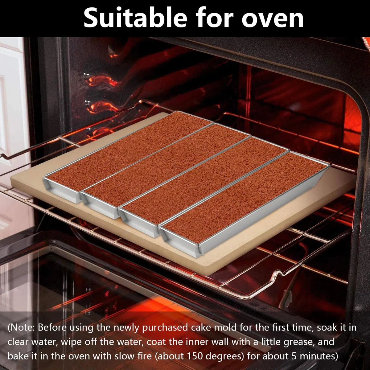 Marco para hornear rectangular ajustable con revestimiento antiadherente, molde rectangular de aleación de aluminio, fácil de limpiar, molde de tiramisú adecuado para pan