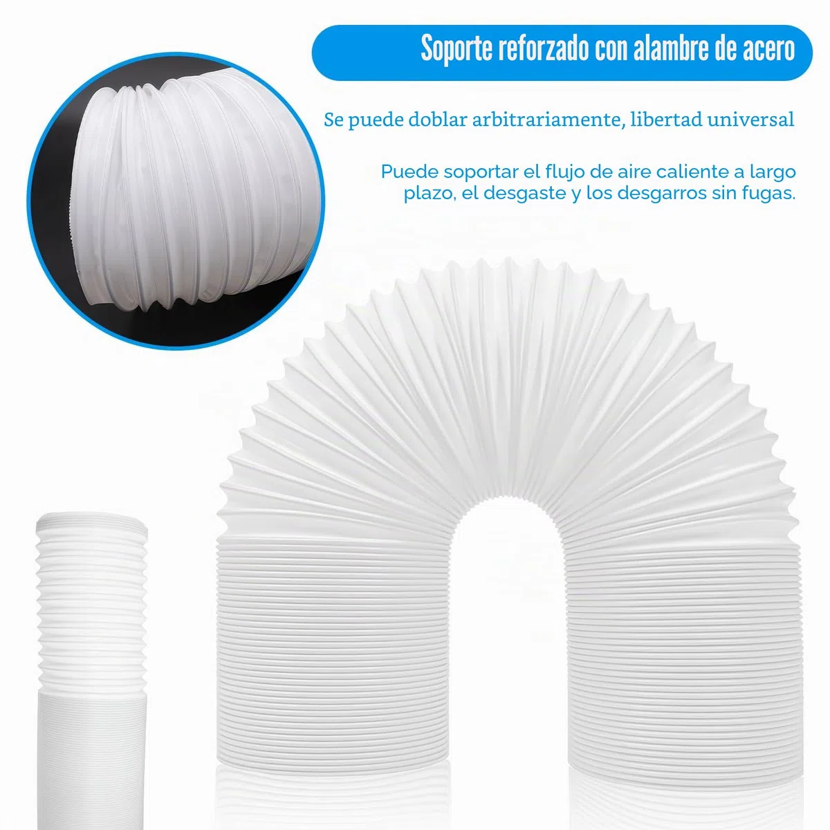 Manguera de aire acondicionado portátil, tubo de aire acondicionado móvil, diámetro de 150 mm y longitud de 200 cm, extensión de tubo AC para aparato de aire acondicionado móvil, secadora de