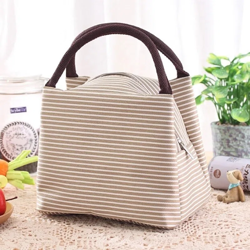 Bolsa de Almuerzo para Mujer Bolsa isotérmica Bolsas térmicas de Alimentos empaquetados Bolsa térmica Bolsa de Almuerzo para niños Bolsa de refrigerador (Color: Cian) (Caqui)